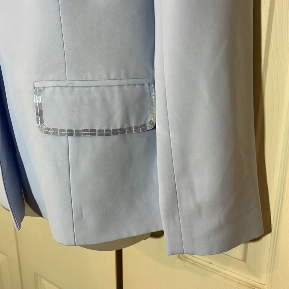 Together Spiegel Vintage 1990s Sky Blue Blazer Sequined Trim 10 - Picture 10 of 16